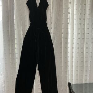 Banana Republic Black Halter Jumpsuit with Wide-Leg Design